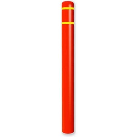 POST GUARD Post Guard¬Æ Bollard Cover 4.5"Dia. x 64" H, Red/Yellow Tape CL1385GYT